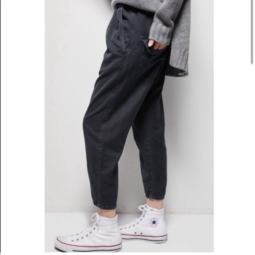 Nili Lotan Casablanca Drop Crotch Ankle Pants in Carbon-S - Picture 4 of 13